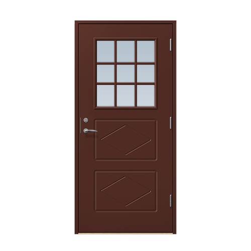 Entrédörr till villa Benarp 10 x 21, Högerhängd, Nötbrun