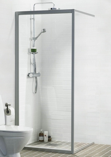 Ifö Duschvägg Solid Fast Klar Glas SV NK 800 Aluminium
