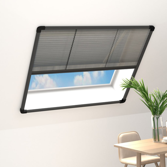 vidaXL Plisserat insektsnät för fönster aluminium antracit 130x100 cm