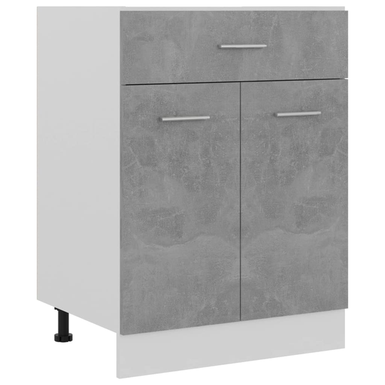 vidaXL Underskåp med låda betonggrå 60x46x81,5 cm spånskiva