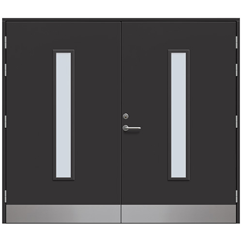 Slagport Stehag 2500 x 2100 mm, Frostat glas, Grafitsvart