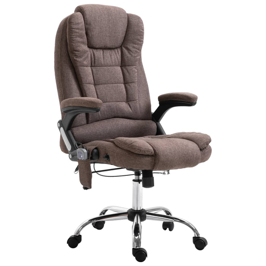 vidaXL Massagekontorsstol brun polyester