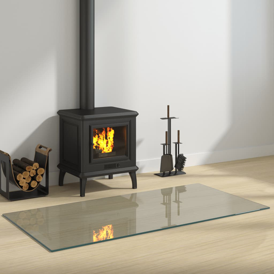 vidaXL Glasskiva för öppen spis rektangulär 120x60 cm