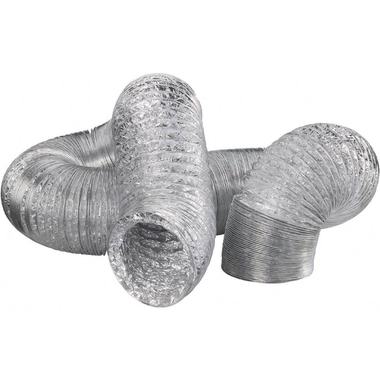 Flexibelt luftningsrör Aluminium (Ø x L) 10.2 cm x 10 m Wallair N55878 Silver