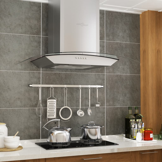 vidaXL Väggmonterad köksfläkt 60 cm rostfritt stål 756 m³/h LED