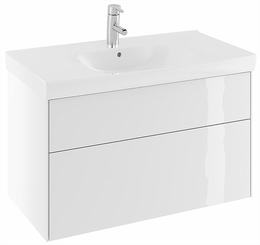 Ifö Tvättställsskåp Sense Med Två Lådor Vit Högblank 90 cm