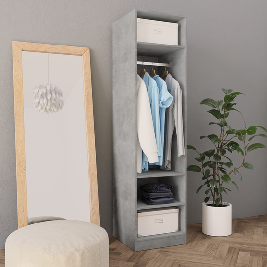 vidaXL Garderob betonggrå 50x50x200 cm spånskiva