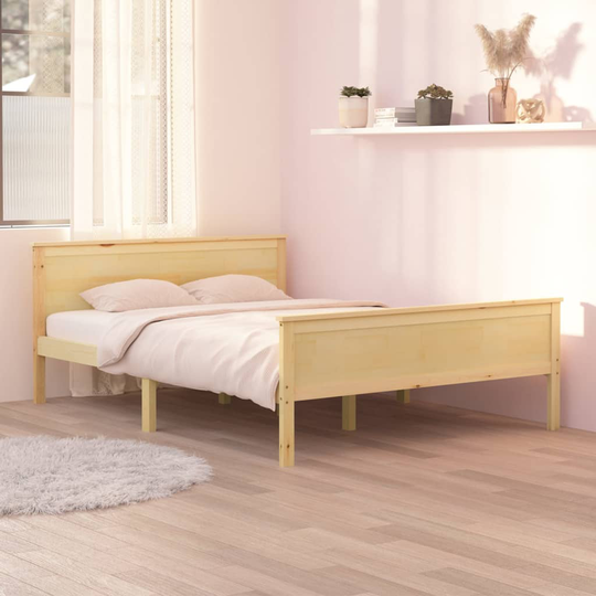 vidaXL Sängram massiv furu 160x200 cm