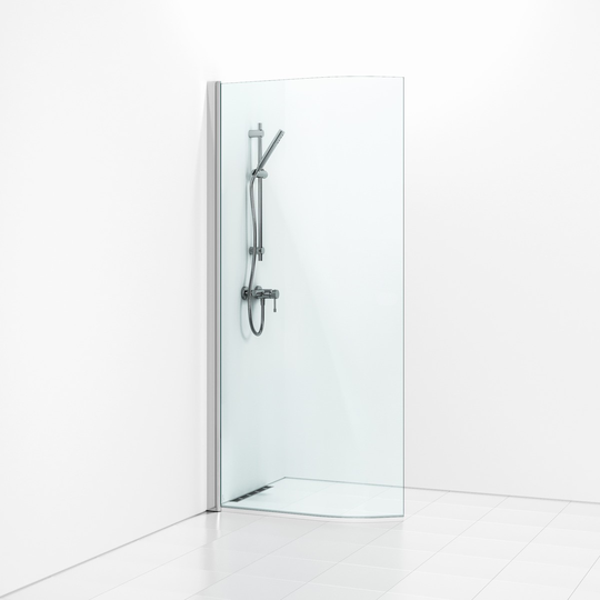 Svedbergs Skärmvägg Böjd 80 - Klarglas Alu matt