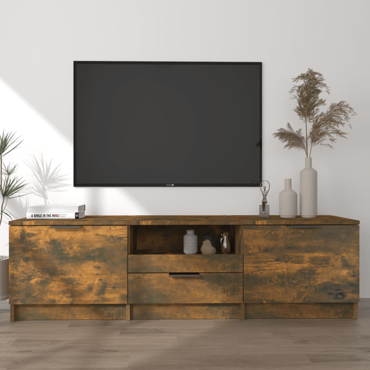 vidaXL TV-bänk rökfärgad ek 140x35x40 cm konstruerat trä