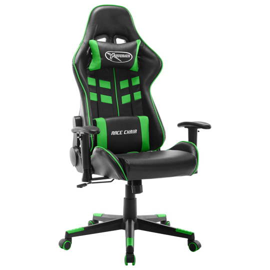 vidaXL Gamingstol svart och grön konstläder