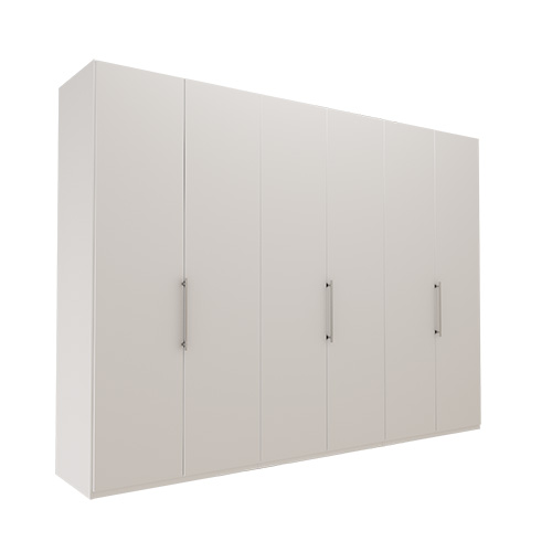 Garderob Atlanta - Vit 300 cm, 216 cm, Utan kornisch / ram