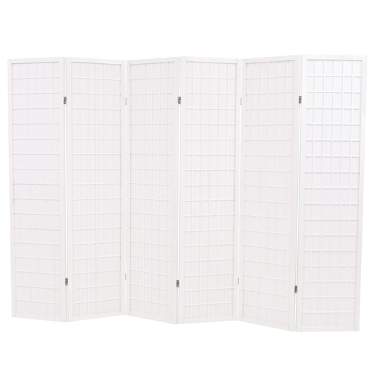 vidaXL Rumsavdelare med 6 paneler japansk stil 240x170 cm vit