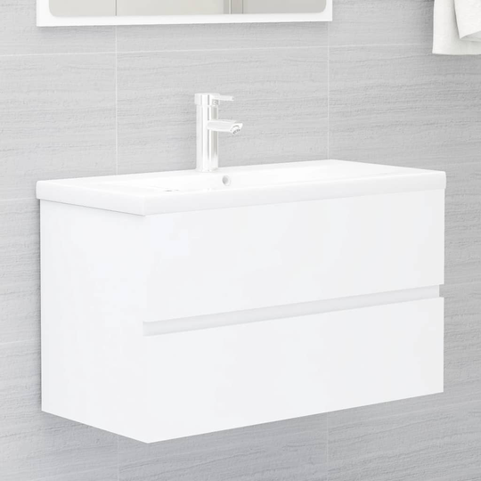 vidaXL Tvättställsskåp vit 80x38,5x45 cm spånskiva