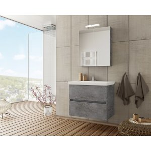 Möbelpaket Luxus 70 - Granitfärgat med spegelskåp