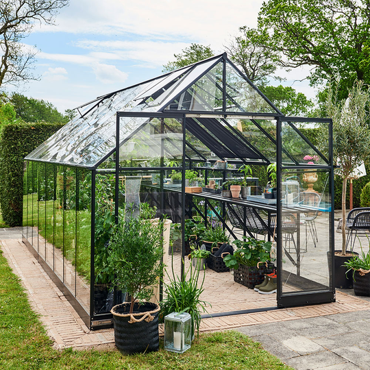 Växthus med sockel Qube + 13 m² 13 m²