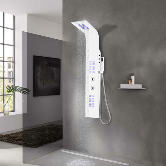 vidaXL Duschpanel aluminium 20x44x130 cm vit