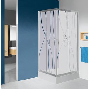 Hörnkantig duschhörna 5mm glas med duschgolv - TX