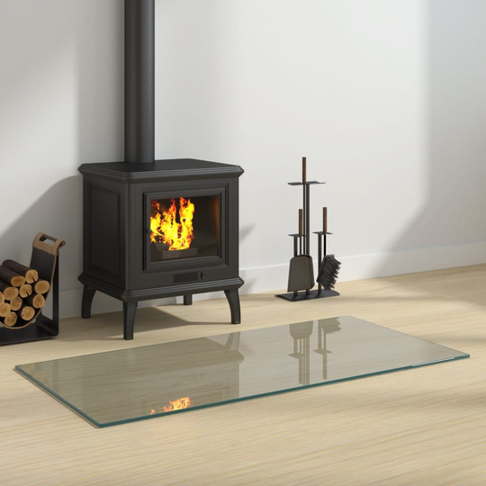 vidaXL Glasskiva för öppen spis rektangulär 100x50 cm