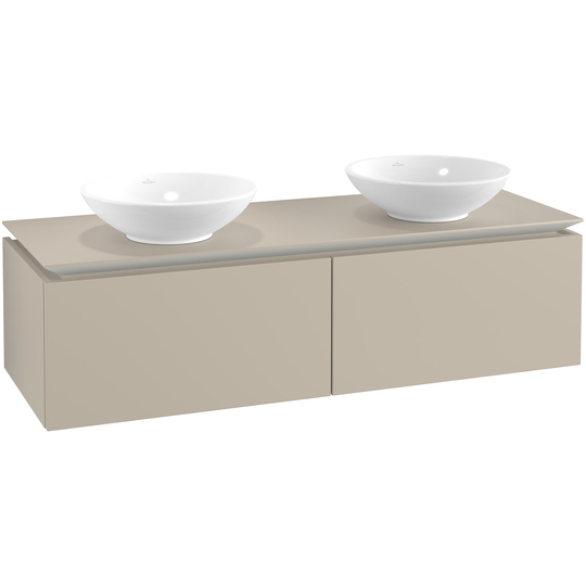 Tvättställsskåp Villeroy & Boch Legato Kompakt 1400 med 2 Lådor för Två Ytmonterade Tvättställ