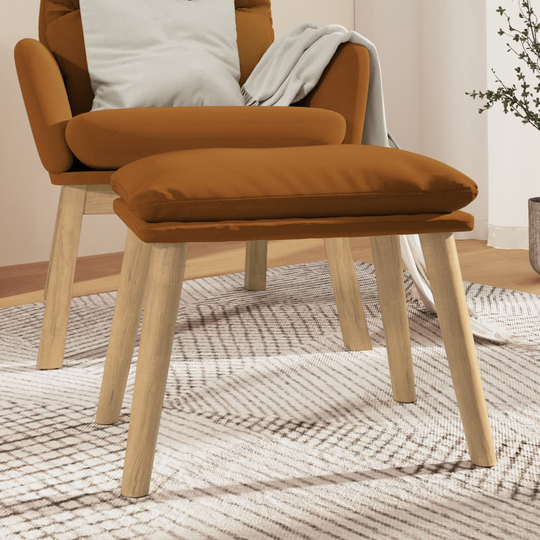 vidaXL Fotpall brun 45x29,5x39 cm sammet
