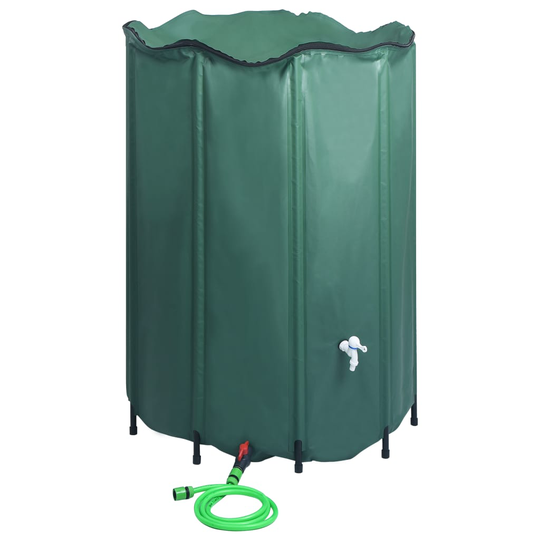vidaXL Regntunna hopfällbar med kran 1500 L
