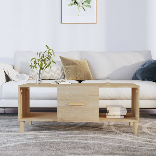 vidaXL Soffbord sonoma-ek 102x50x40 cm konstruerat trä