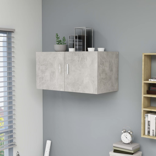 vidaXL Väggmonterat skåp betonggrå 80x39x40 cm konstruerat trä