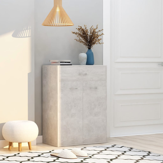 vidaXL Skoskåp betonggrå 60x35x84 cm konstruerat trä