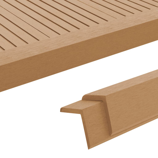 vidaXL Ytterhörnlist 5 st WPC 170 cm teakfärg