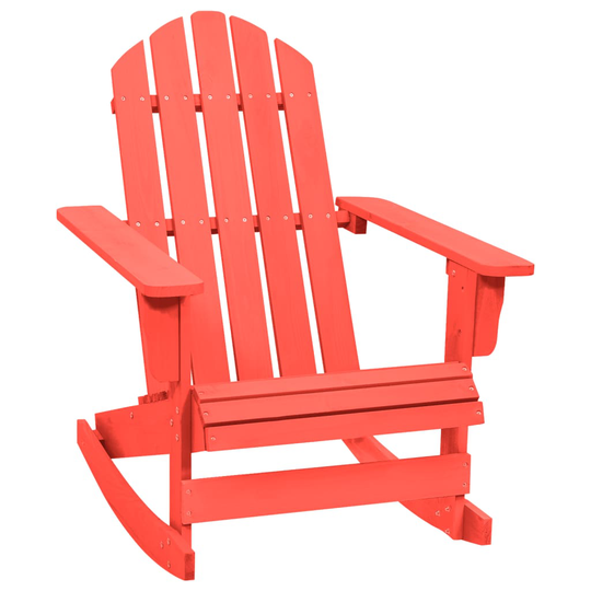 vidaXL Gungstol adirondack massivt granträ röd