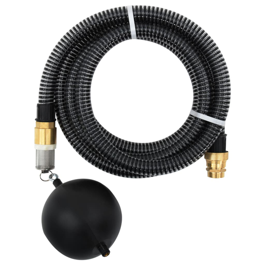 vidaXL Sugslang med kopplingar i mässing 15 m 25 mm svart