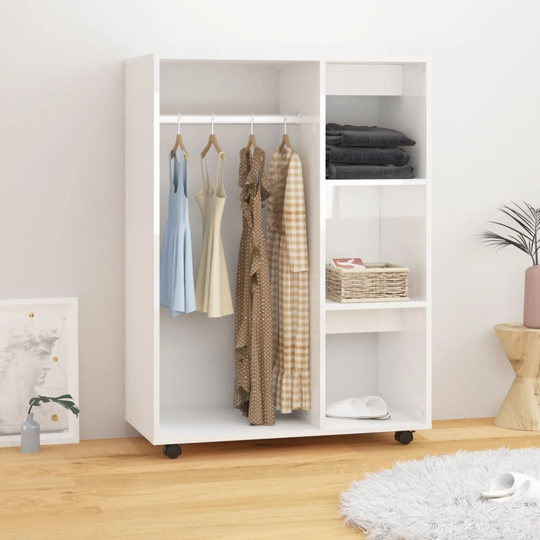 vidaXL Garderob vit högglans 80x40x110 cm spånskiva