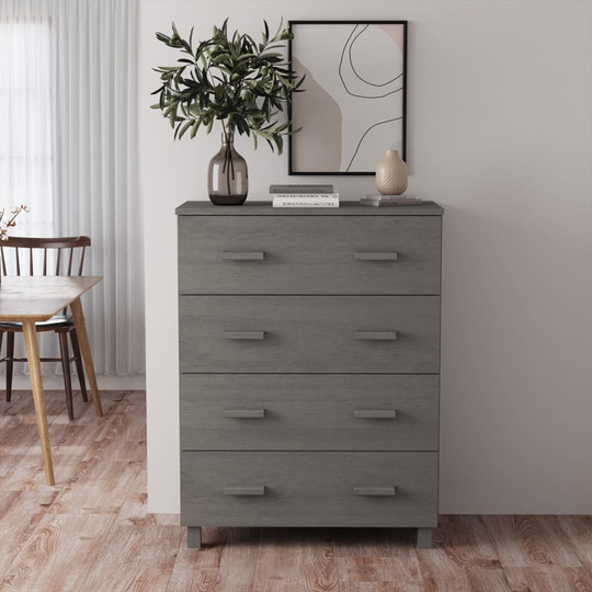 vidaXL Skänk ljusgrå 79x40x103,5 cm massiv furu