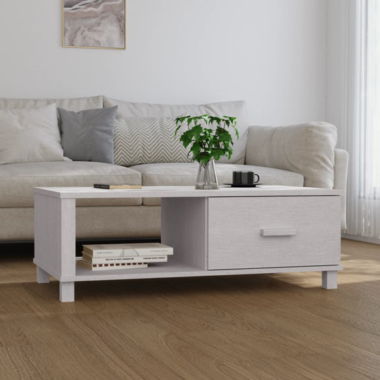 vidaXL Soffbord vit 100x55x35 cm massiv furu