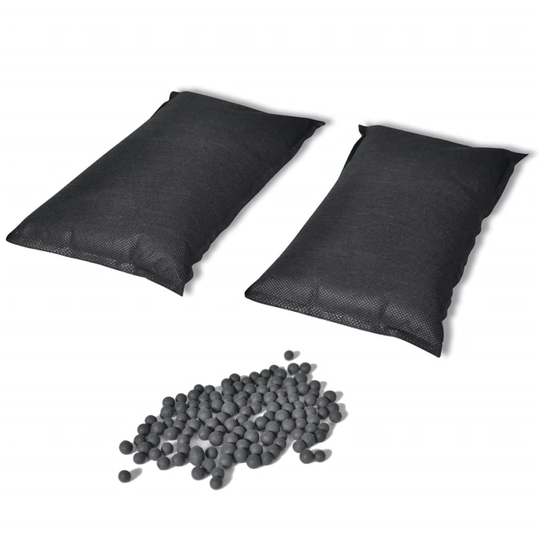 vidaXL Aktivt luktreducerande kol 2 st 2 kg