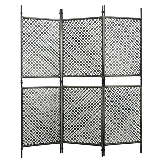 vidaXL Rumsavdelare 3 paneler konstrotting antracit 180x200 cm