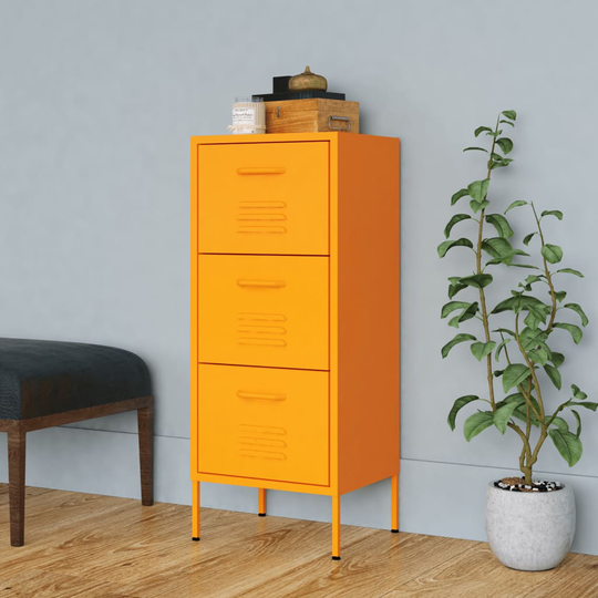 vidaXL Förvaringsskåp senapsgul 80x35x101,5 cm stål