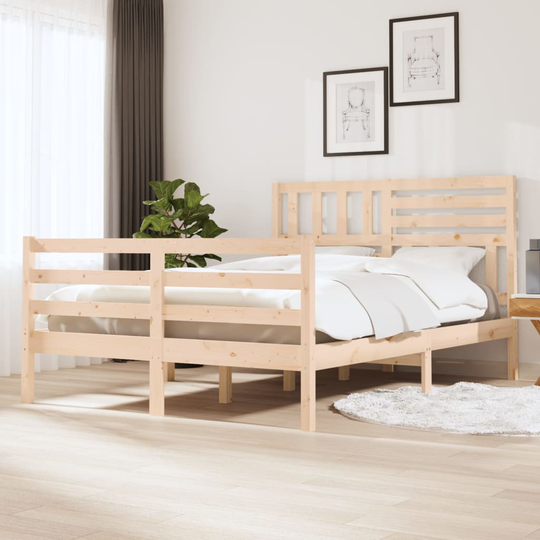 vidaXL Sängram massivt trä 120x200 cm