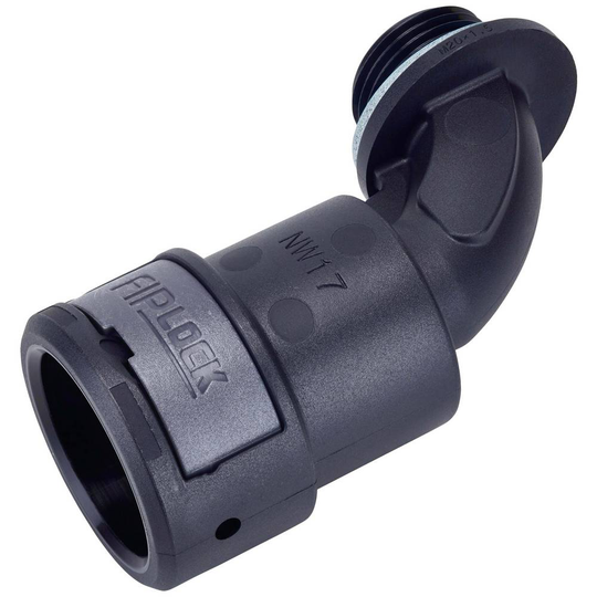 Fränkische Rohrwerke 4890712300 AEPA-17M25PB Slangskruvlåsning Svart M25 x 1.5 17 mm 90° 10 st