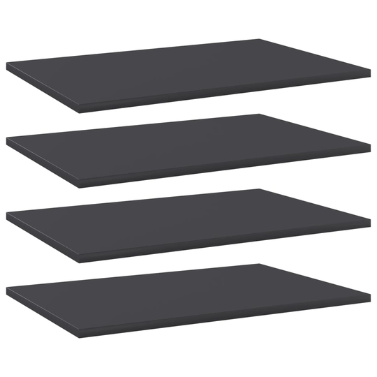 vidaXL Hyllplan 4 st grå 60x40x1,5 cm spånskiva
