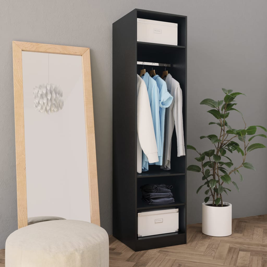 vidaXL Garderob svart 50x50x200 cm spånskiva