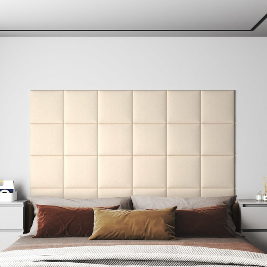 vidaXL Väggpaneler 12 st gräddvit 30x30 cm sammet 1,08 m²
