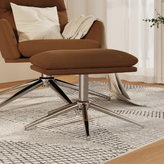 vidaXL Fotpall brun 60x60x39 cm mikrofibertyg
