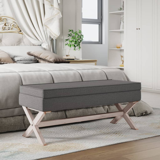 vidaXL Förvaringspall mörkgrå 110x45x49 cm tyg