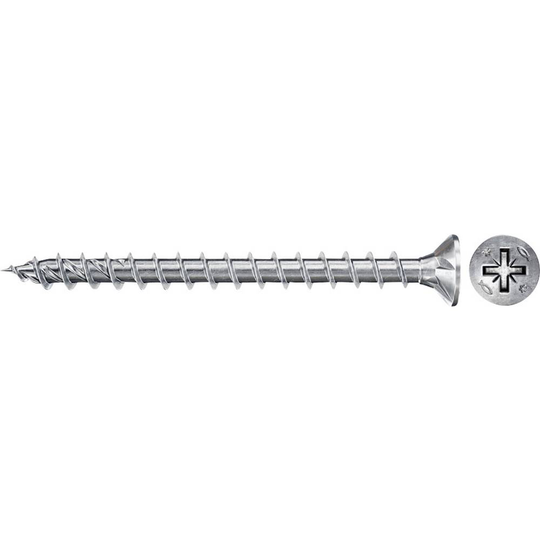 Fischer Power-Fast II CZF 670187 Spånskivs-skruv 4 mm 20 mm Stjärnskruvmejsel Pozidrivspår Stål galvaniskt förzinkad 200 st