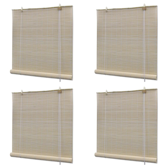 vidaXL Rullgardin naturlig bambu 4 st 120x160 cm