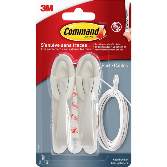 Krok (L x B x H) 95 x 25 x 25 mm Vit, Grå 3M Innehåll: 2 st