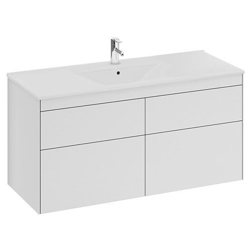 Kommod med tvättställ IFÖ Sense 1200 mm (1 blandarhål), Vit