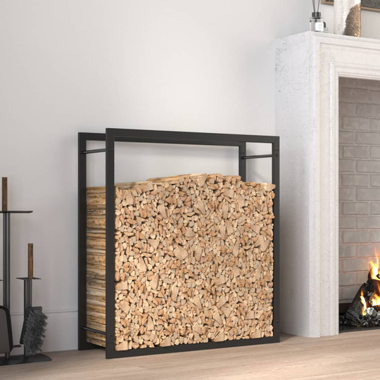 vidaXL Vedställ matt svart 80x28x86 cm stål